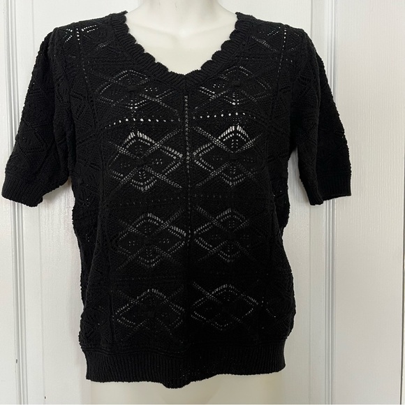 NWT Philosophy Republic Clothing Black Crochet Top for Women Small - Picture 2 of 13